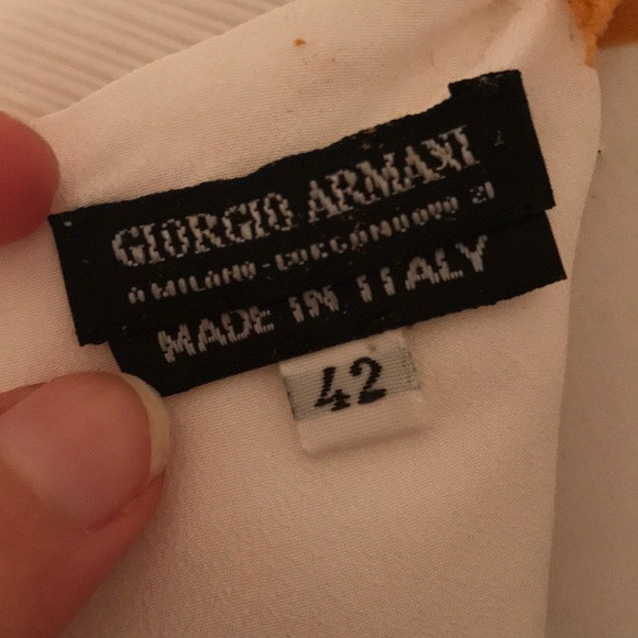 💯 authentic Giorgio Armani sz 42 top white vintage peplum bottom tie up - Picture 4 of 9